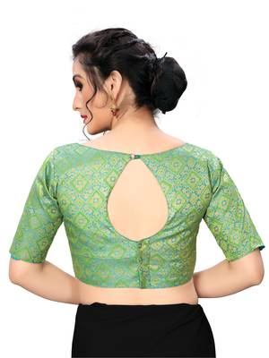 Green Women'S Jacquard  Blouse 2