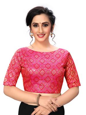 Pink Women'S Jacquard  Blouse 1