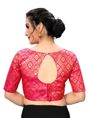 Pink Women'S Jacquard  Blouse 2
