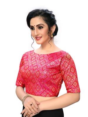 Pink Women'S Jacquard  Blouse 3