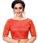 Red Women'S Jacquard  Blouse