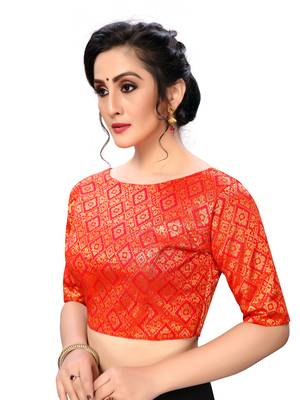Red Women'S Jacquard  Blouse 3