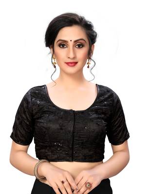 Black Women'S Jacquard Silk Blouse 1