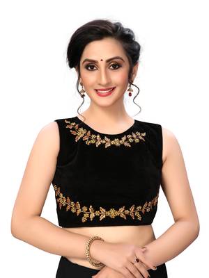 Black Women'S Velvet Blouse 1