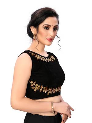 Black Women'S Velvet Blouse 4