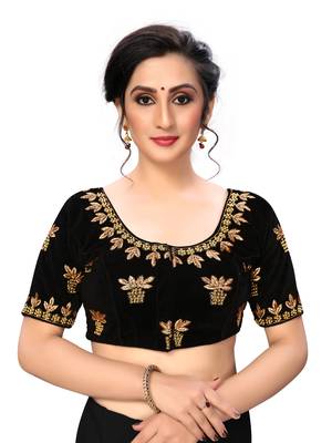 Black Women'S Velvet Blouse 1