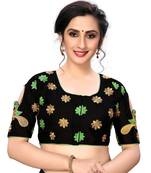 Black Women'S Embroiderey Santoon Silk Blouse