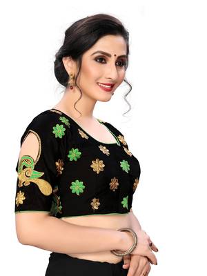 Black Women'S Embroiderey Santoon Silk Blouse 4