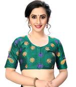 Green Women'S Embroiderey Santoon Silk Blouse