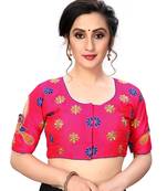 Pink Women'S Embroiderey Santoon Silk Blouse