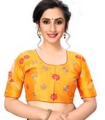 Yellow Women'S Embroiderey Santoon Silk Blouse