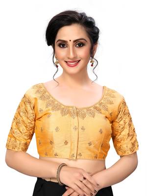 Beige Women'S Embroiderey Santoon Silk Blouse 1