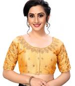 Beige Women'S Embroiderey Santoon Silk Blouse