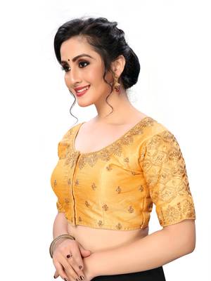 Beige Women'S Embroiderey Santoon Silk Blouse 3