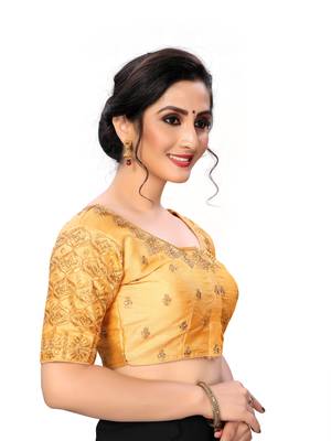 Beige Women'S Embroiderey Santoon Silk Blouse 4