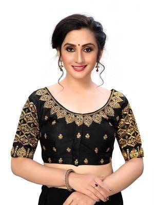 Black Women'S Embroiderey Santoon Silk Blouse 1