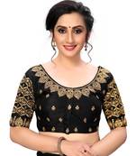 Black Women'S Embroiderey Santoon Silk Blouse