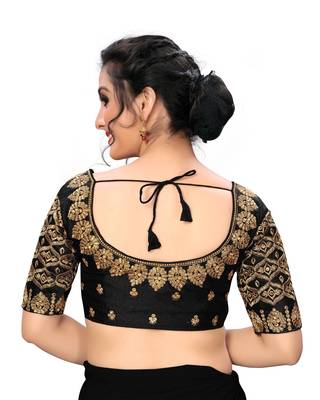 Black Women'S Embroiderey Santoon Silk Blouse 2