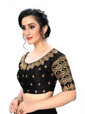 Black Women'S Embroiderey Santoon Silk Blouse 3
