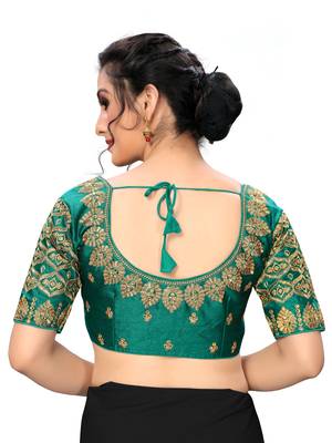 Green Women'S Embroiderey Santoon Silk Blouse 2