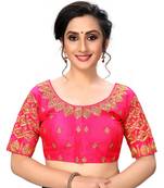 Pink Women'S Embroiderey Santoon Silk Blouse