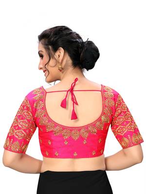 Pink Women'S Embroiderey Santoon Silk Blouse 2