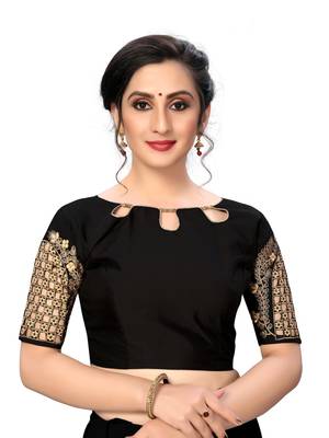 Black Women'S Embroiderey Santoon Silk Blouse 1