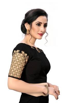 Black Women'S Embroiderey Santoon Silk Blouse 4