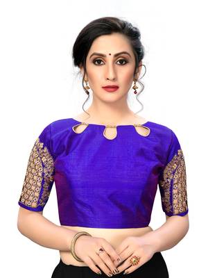Blue Women'S Embroiderey Santoon Silk Blouse 1