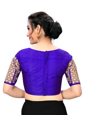 Blue Women'S Embroiderey Santoon Silk Blouse 2