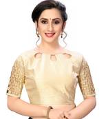 Cream Women'S Embroiderey Santoon Silk Blouse