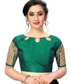 Green Women'S Embroiderey Santoon Silk Blouse