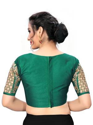 Green Women'S Embroiderey Santoon Silk Blouse 2