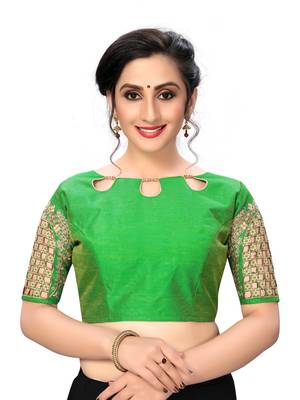 Green Women'S Embroiderey Santoon Silk Blouse 1