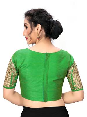 Green Women'S Embroiderey Santoon Silk Blouse 2