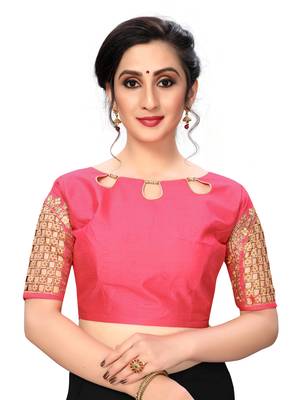 Pink Women'S Embroiderey Santoon Silk Blouse 1
