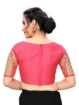 Pink Women'S Embroiderey Santoon Silk Blouse 2