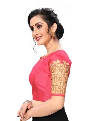Pink Women'S Embroiderey Santoon Silk Blouse 3