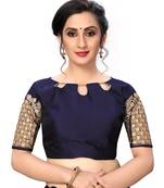 Blue Women'S Embroiderey Santoon Silk Blouse