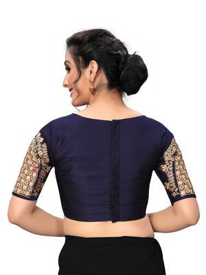 Blue Women'S Embroiderey Santoon Silk Blouse 2