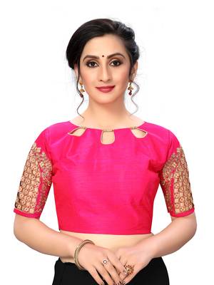 Pink Women'S Embroiderey Santoon Silk Blouse 1