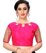 Pink Women&#39;S Embroiderey Santoon Silk Blouse