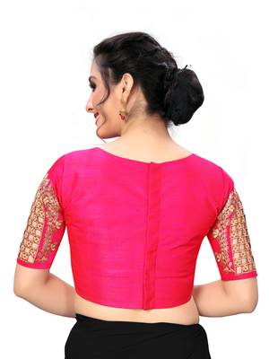 Pink Women'S Embroiderey Santoon Silk Blouse 2