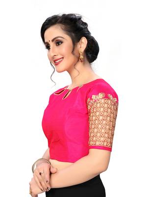 Pink Women'S Embroiderey Santoon Silk Blouse 3