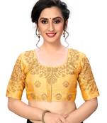 Beige Women'S Embroiderey Santoon Silk Blouse