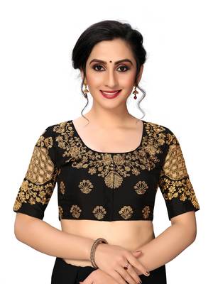 Black Women'S Embroiderey Santoon Silk Blouse 1