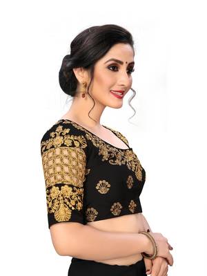 Black Women'S Embroiderey Santoon Silk Blouse 4