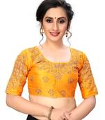 Yellow Women'S Embroiderey Santoon Silk Blouse