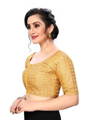 Beige Women'S Embroiderey Santoon Silk Blouse 3