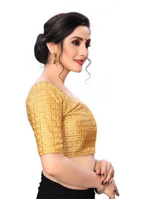 Beige Women'S Embroiderey Santoon Silk Blouse 4
